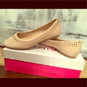 Nude flats with cut outs